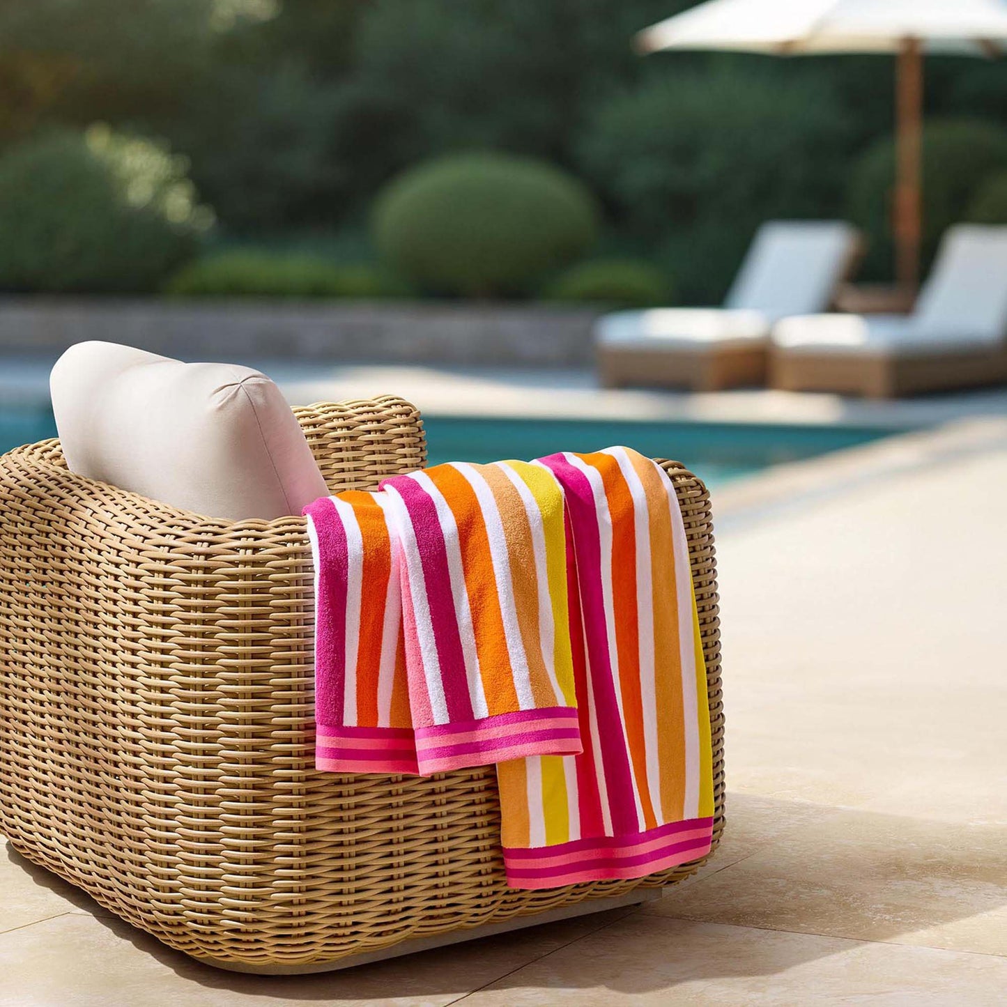Personalized 40 x 72 in. Cabana Pink St Beach Towel, alternate product view 2
