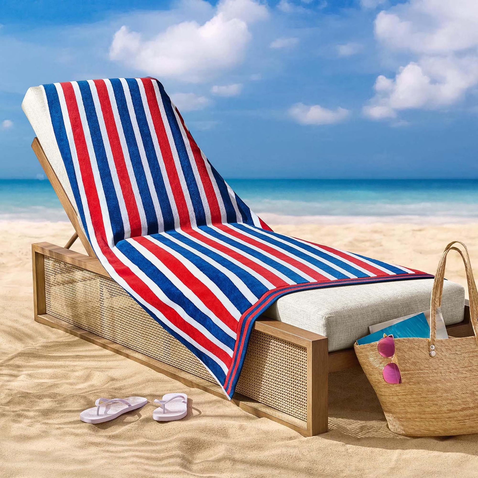 Personalized 40 x 72 in. Cabana Red St Beach Towel, product view