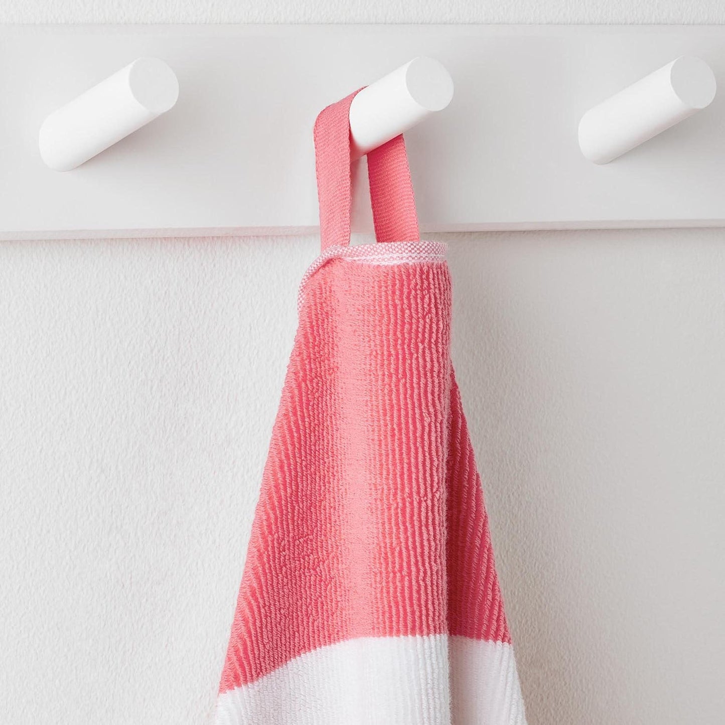 Personalized pink striped oversized beach towel 40 x 72 inches folded view
