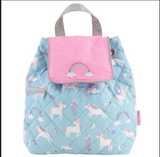 Stephen Joseph Quilted Backpack for Baby,, Blue Unicorns