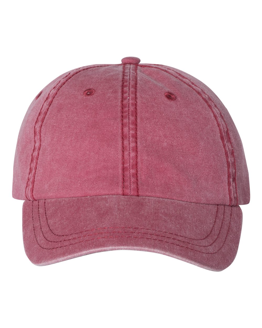 Solid dusty rose unstructured dad hat with pigment-dyed finish and no visible embroidery.