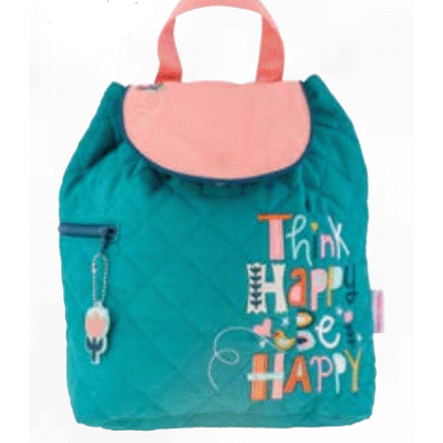 Stephen Joseph Embroidered Quilted Backpack for Toddlers, Think Happy