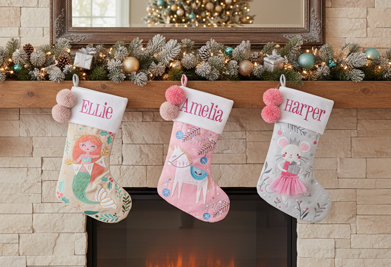 Personalized Stephen Joseph Embroidered Holiday Stocking, Unicorn