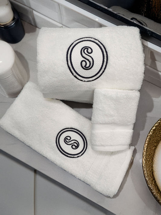 Monogrammed 3 Piece Bath Towel Set