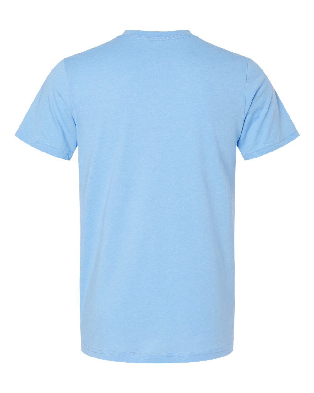 Bella + Canvas 3001 heather carolina blue t-shirt, back view