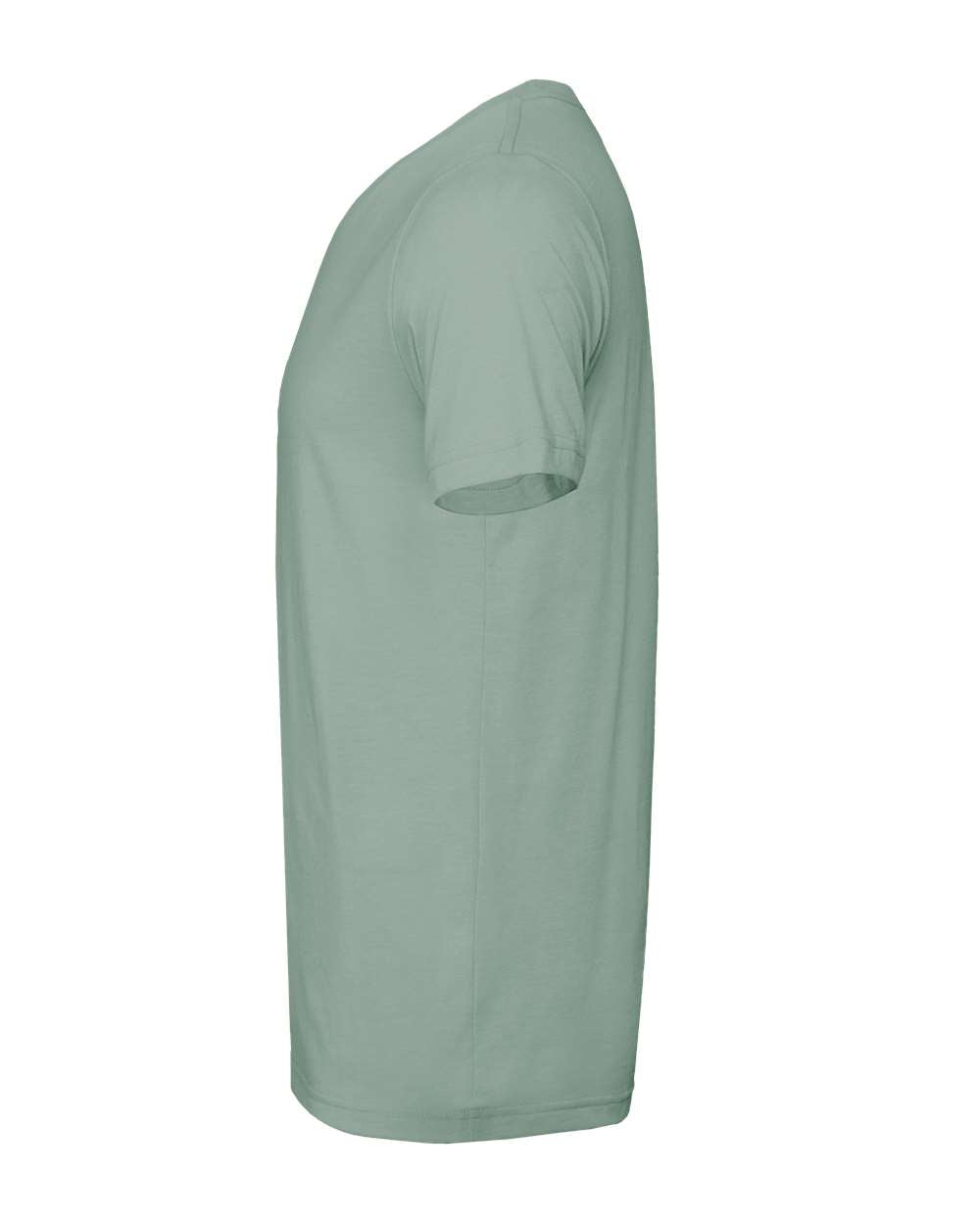 Bella + Canvas 3001 heather dusty blue t-shirt, side view