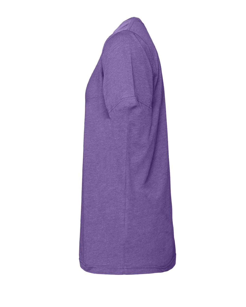 Bella + Canvas 3001 heather lapis t-shirt, side view
