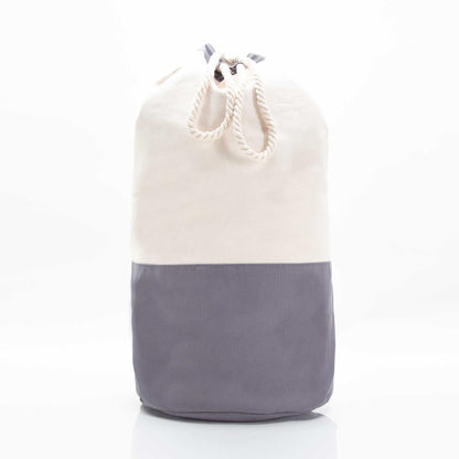 Personalized Laundry Duffel for Laundry Day, Gray personalized front