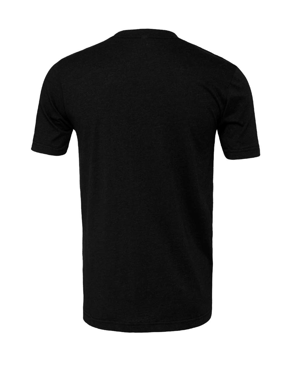 Bella + Canvas 3001 black heather t-shirt, back view