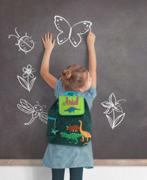 Stephen Joseph Embroidered Quilted Backpack for Toddlers, Sloth