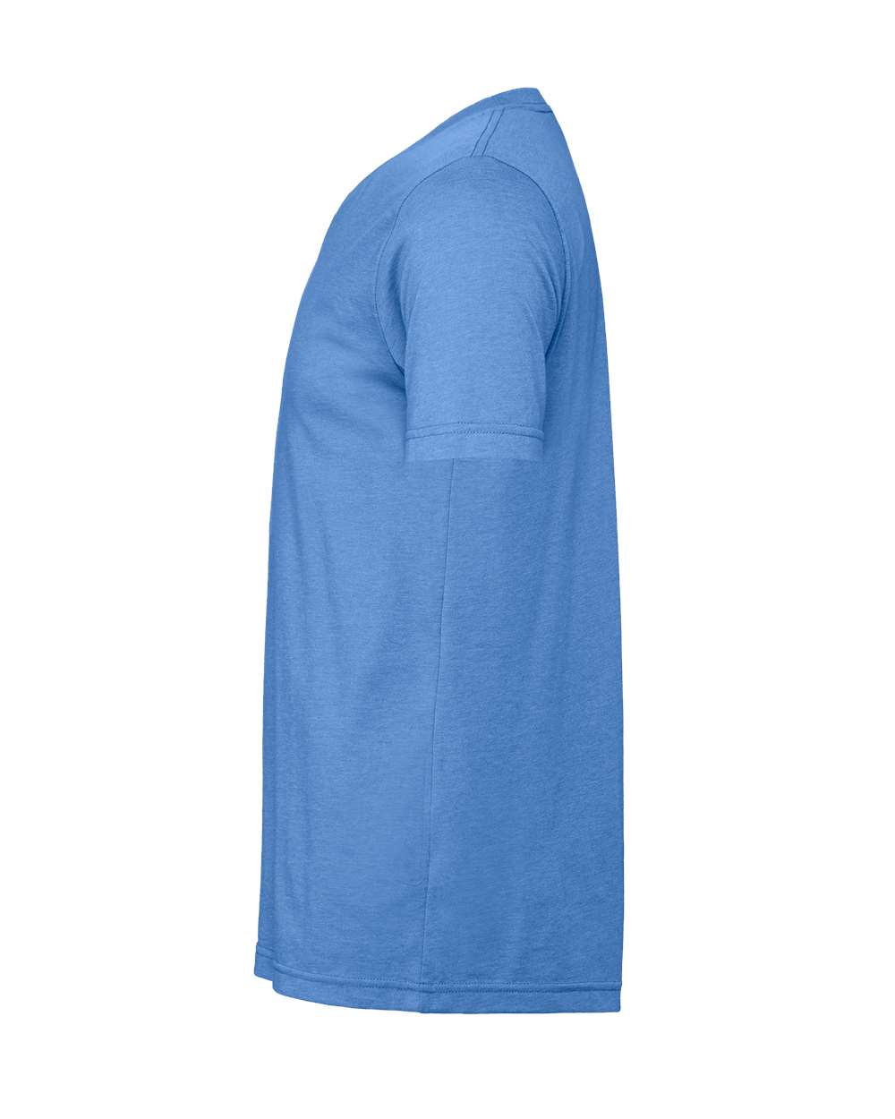 Bella + Canvas 3001 heather columbia blue t-shirt, side view