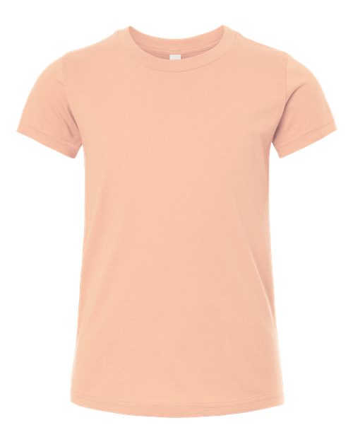 Bella + Canvas 3001 peach cotton t-shirt, front view