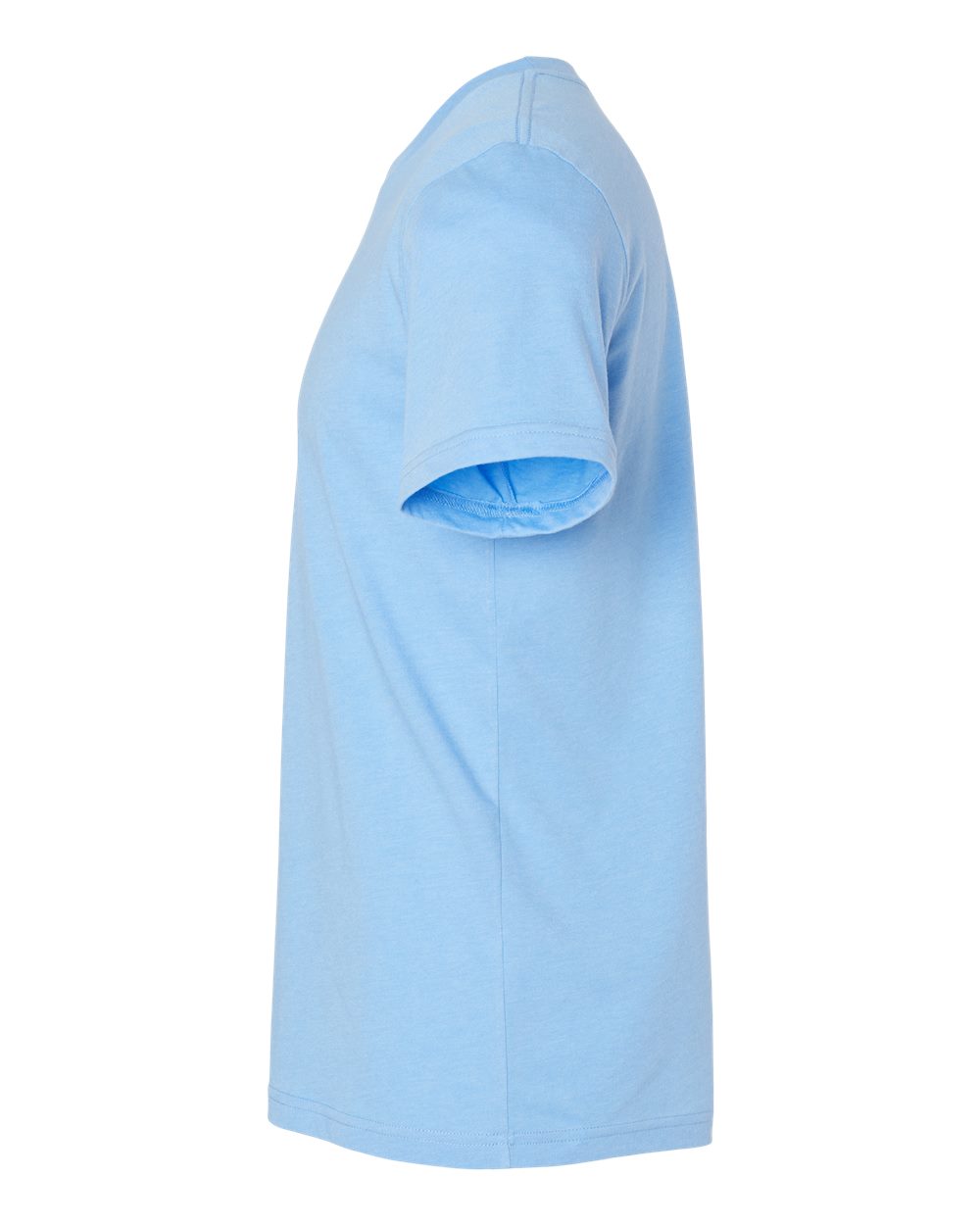 Bella + Canvas 3001 heather carolina blue t-shirt, side view