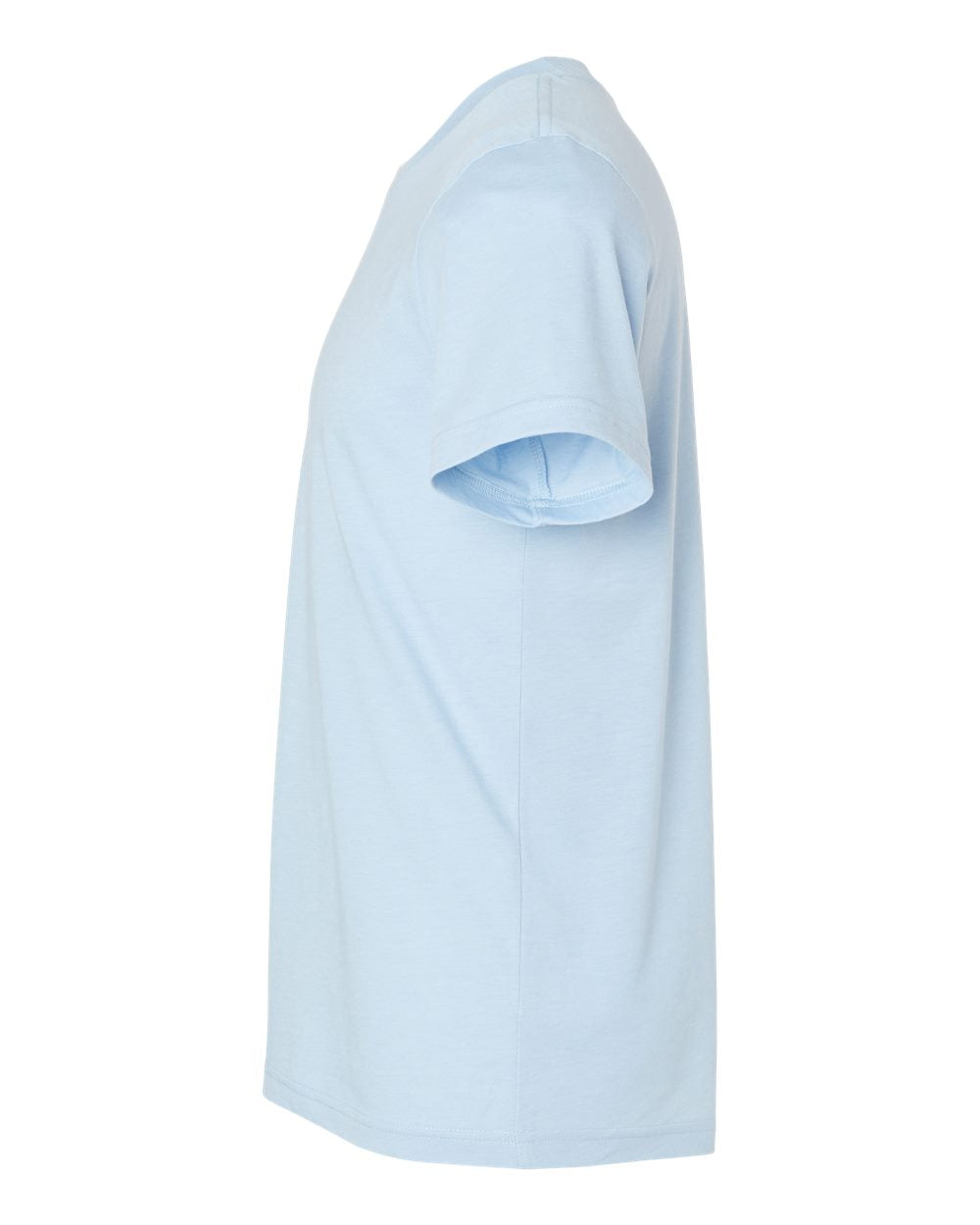 Bella + Canvas 3001 heather baby blue t-shirt, side view