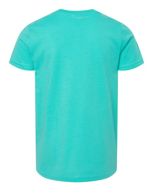 Bella + Canvas 3001 teal cotton t-shirt, back view