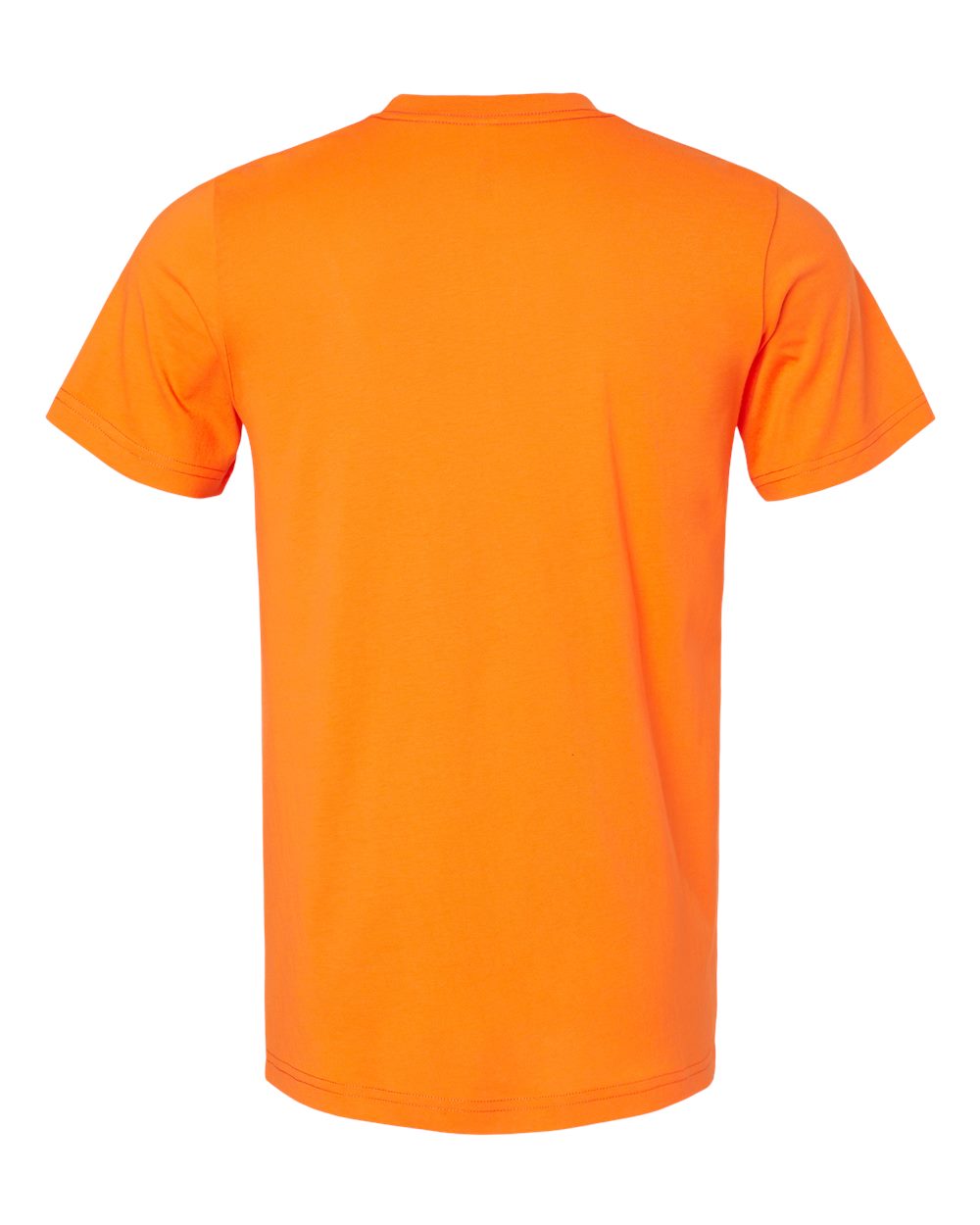 Bella + Canvas 3001 neon orange t-shirt, back view