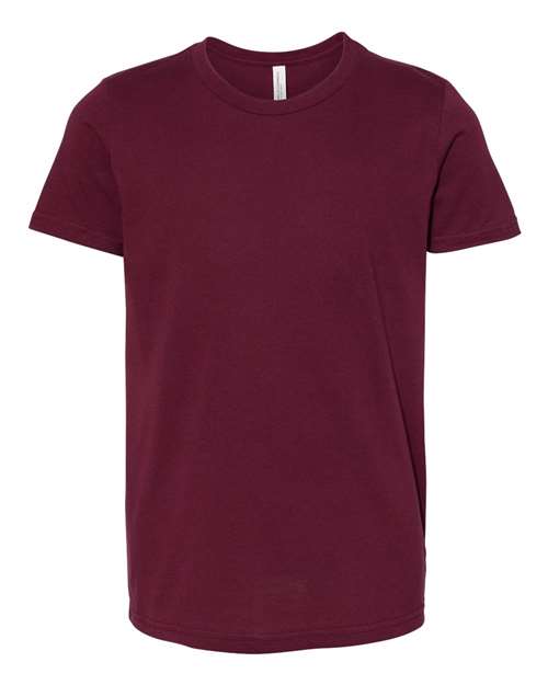 Bella + Canvas 3001 maroon cotton t-shirt, front view