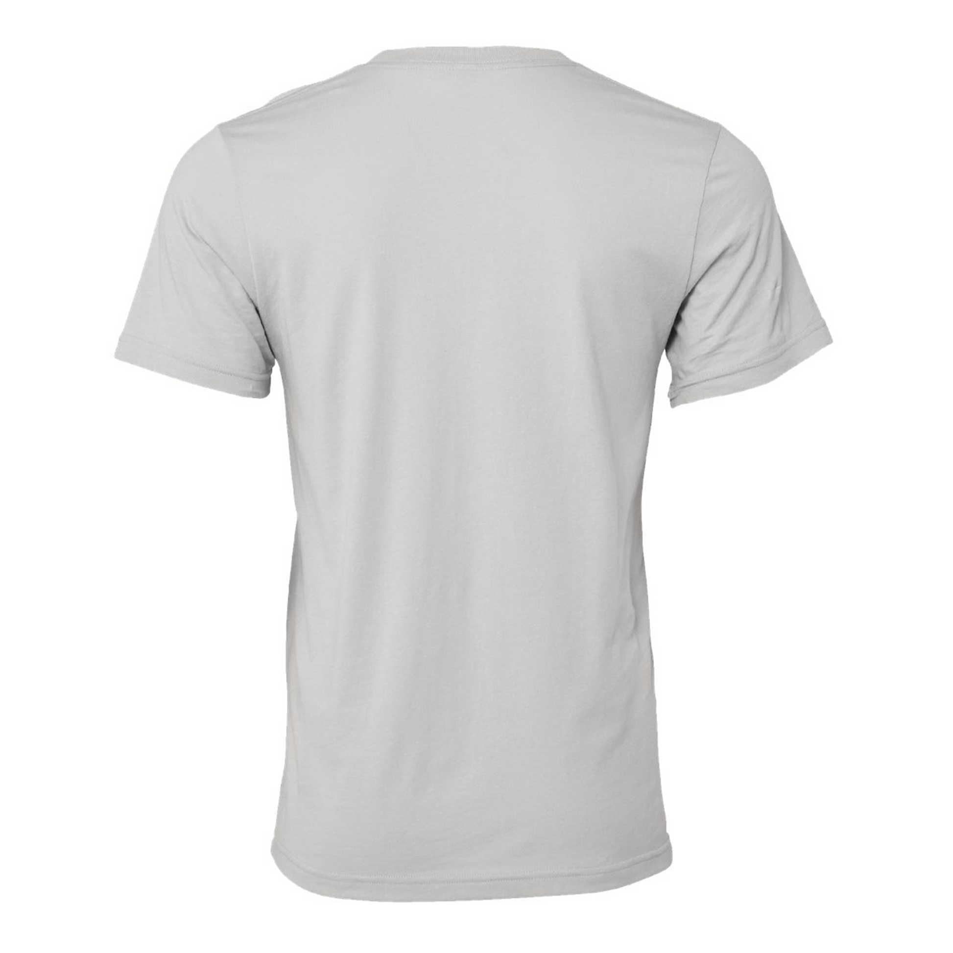 Bella + Canvas 3001 solid athletic grey cotton t-shirt, back view