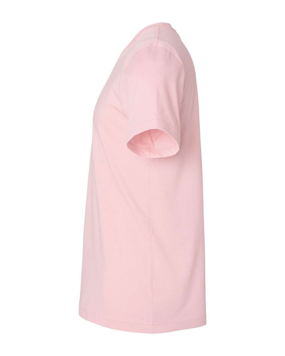 Bella + Canvas 3001 heather pink t-shirt, side view