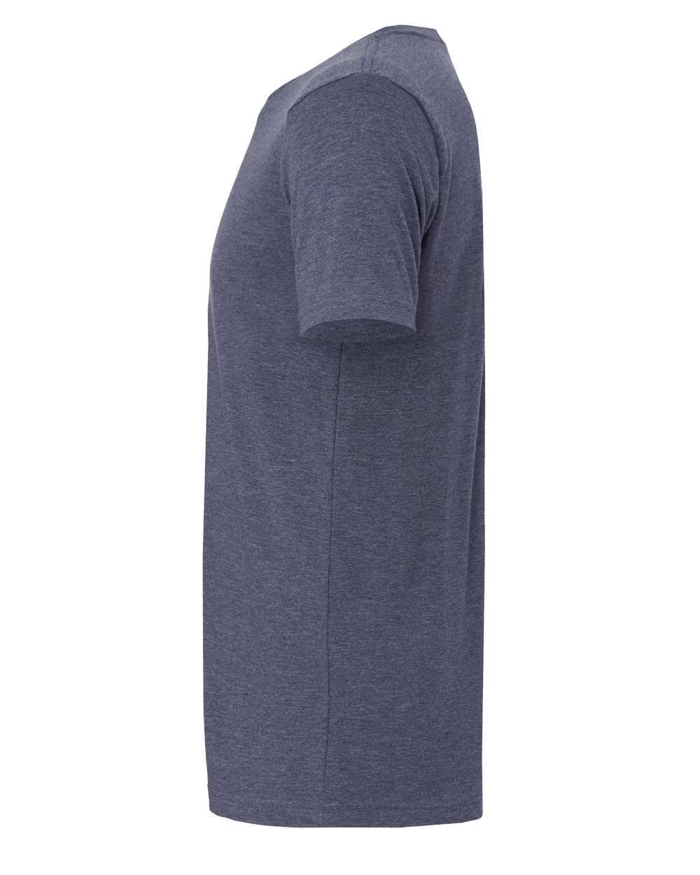 Bella + Canvas 3001 heather navy t-shirt, side view