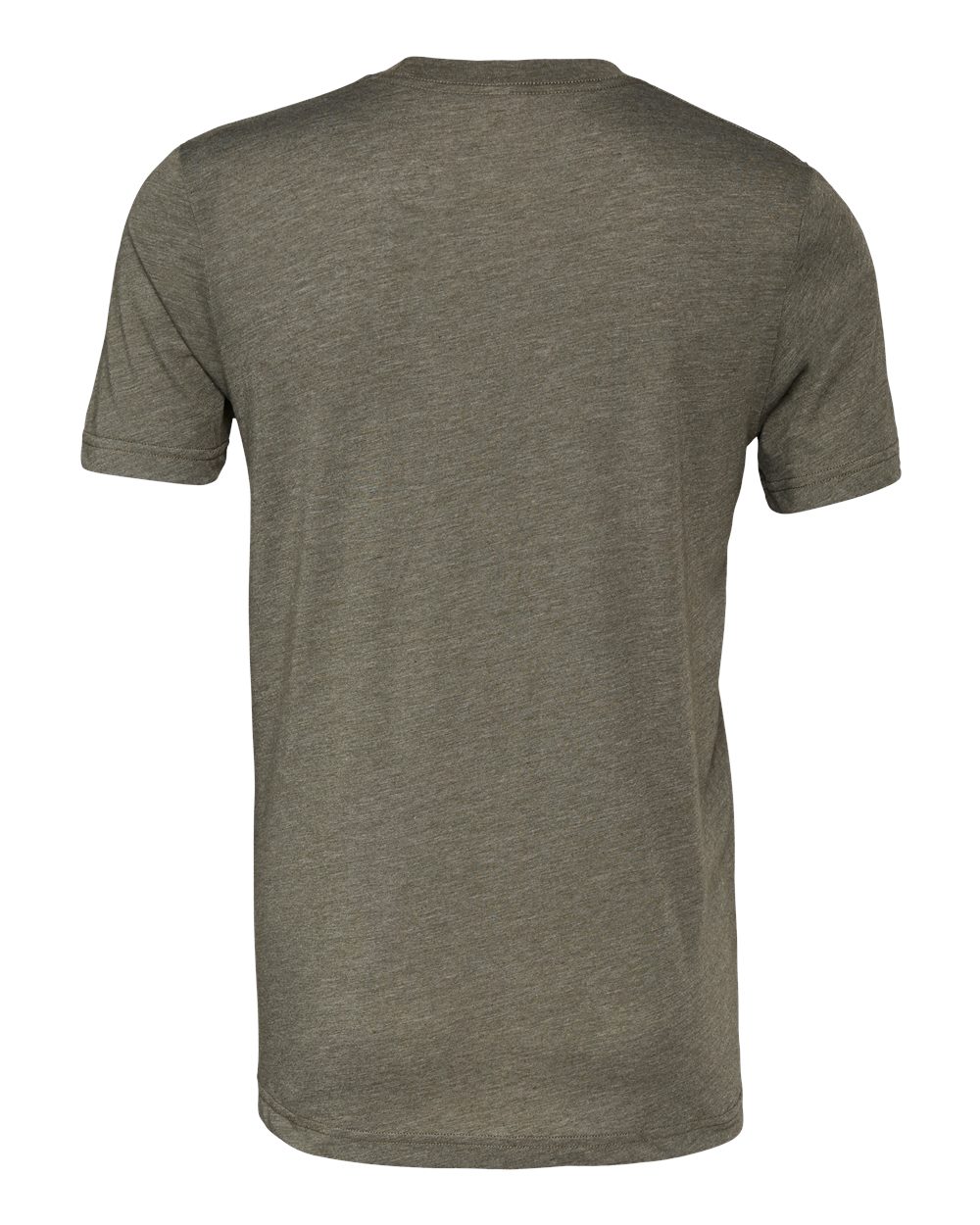 Bella + Canvas 3001 heather military green t-shirt, back view