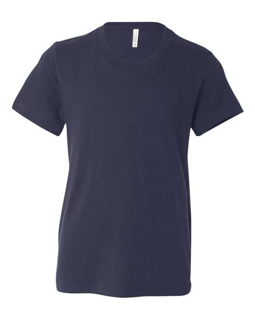 Bella + Canvas 3001 navy cotton t-shirt, front view