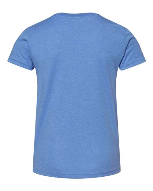 Bella + Canvas 3001 columbia blue cotton t-shirt, back view