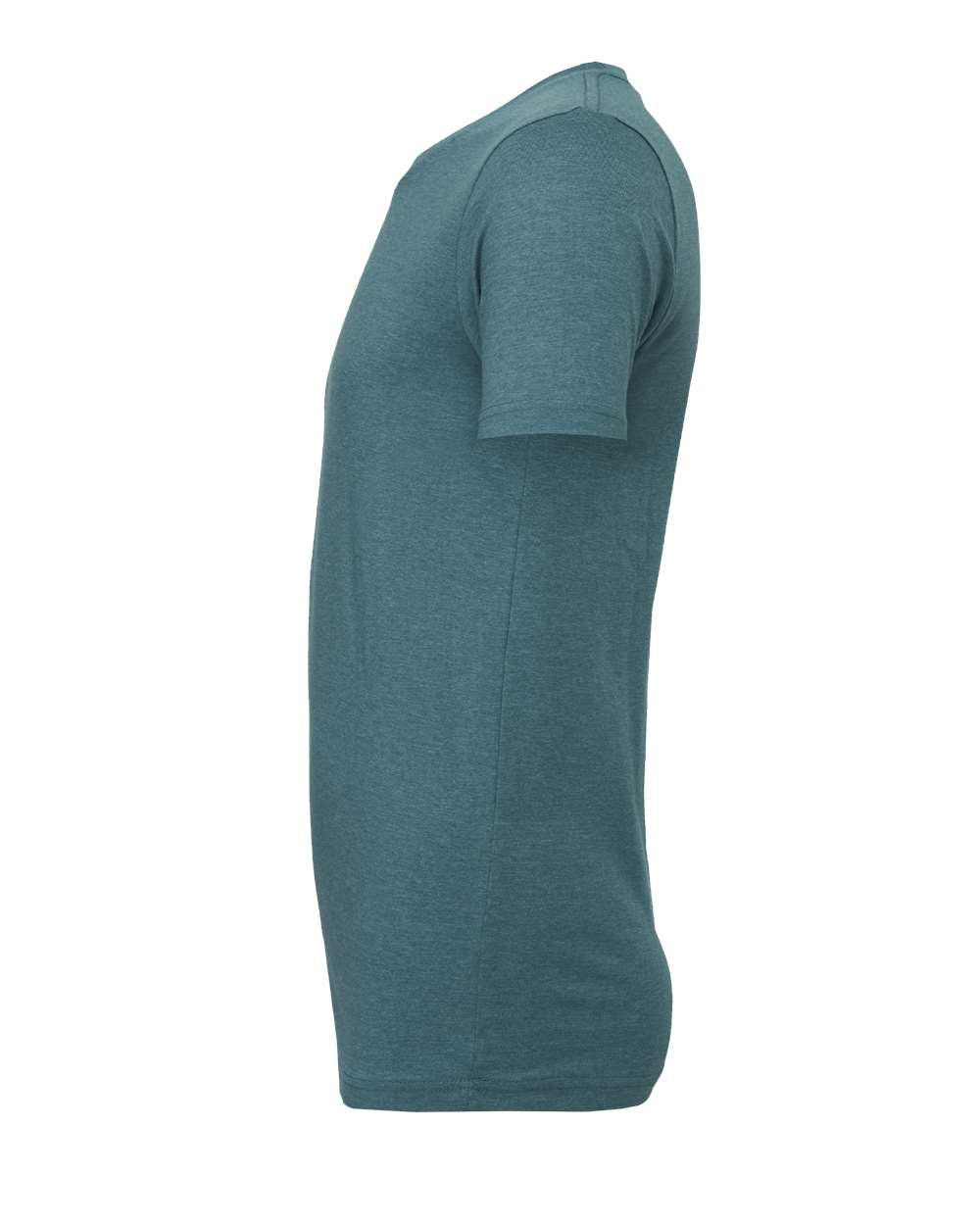 Bella + Canvas 3001 heather deep teal t-shirt, side view