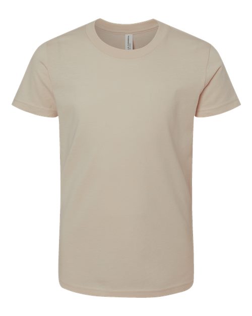 Bella + Canvas 3001 tan cotton t-shirt, front view