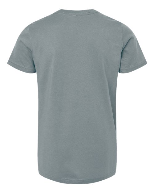 Bella + Canvas 3001 blue storm cotton t-shirt, back view