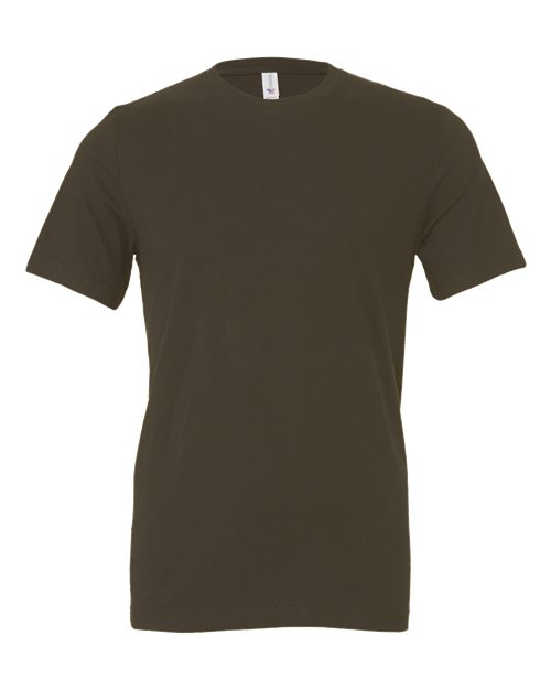 Bella + Canvas 3001 army unisex cotton t-shirt, front view
