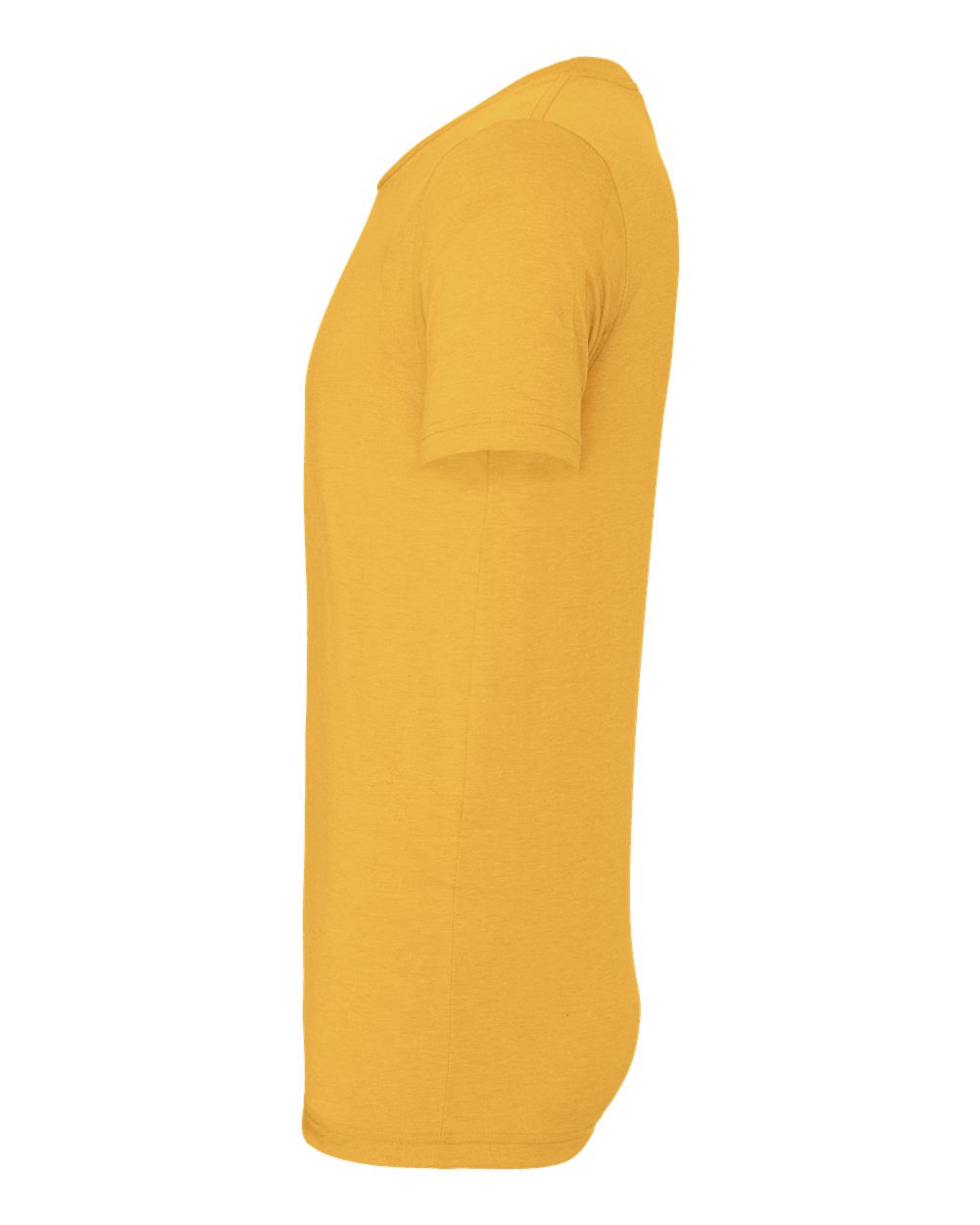 Bella + Canvas 3001 heather yellow gold t-shirt, side view