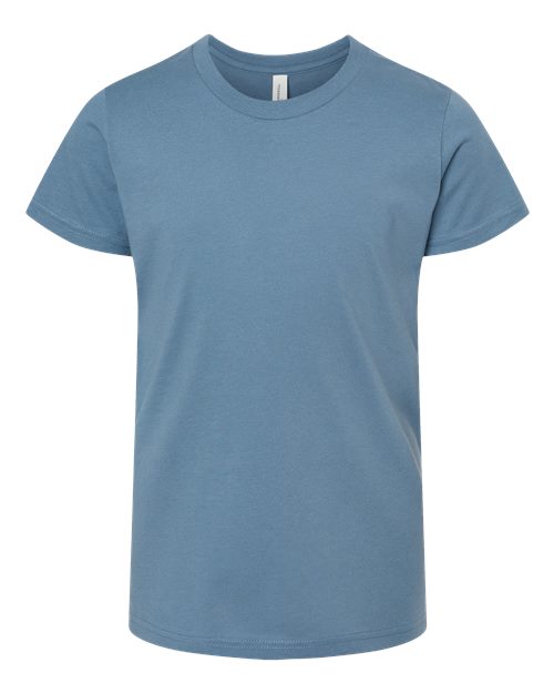 Bella + Canvas 3001 steel blue cotton t-shirt, front view