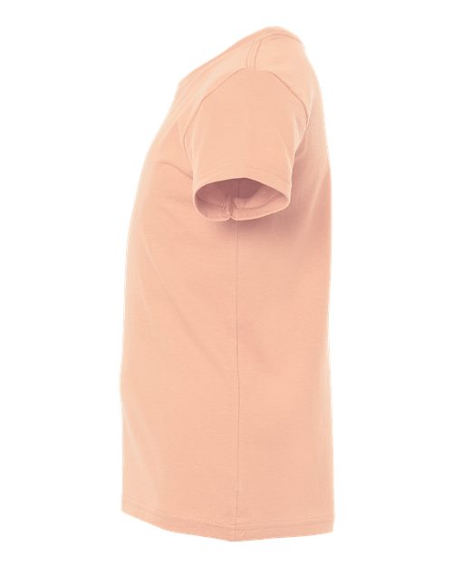 Bella + Canvas 3001 peach cotton t-shirt, side view