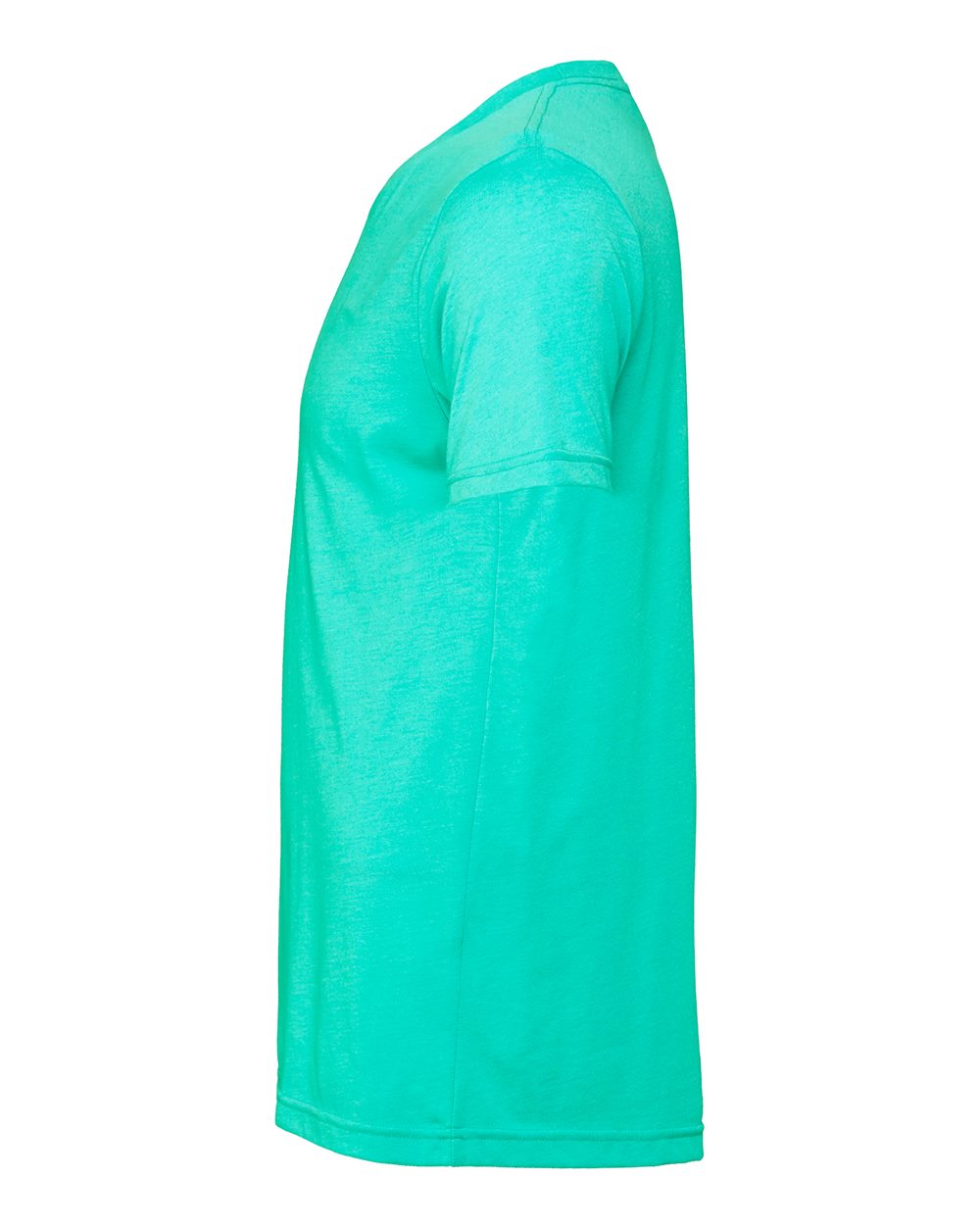 Bella + Canvas 3001 heather sea green t-shirt, side view