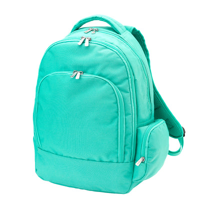 Mint kids backpack with front zipper pocket and side pockets