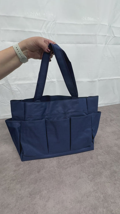 Video showing the Personalized Multi-Pocket Carryall Tote
