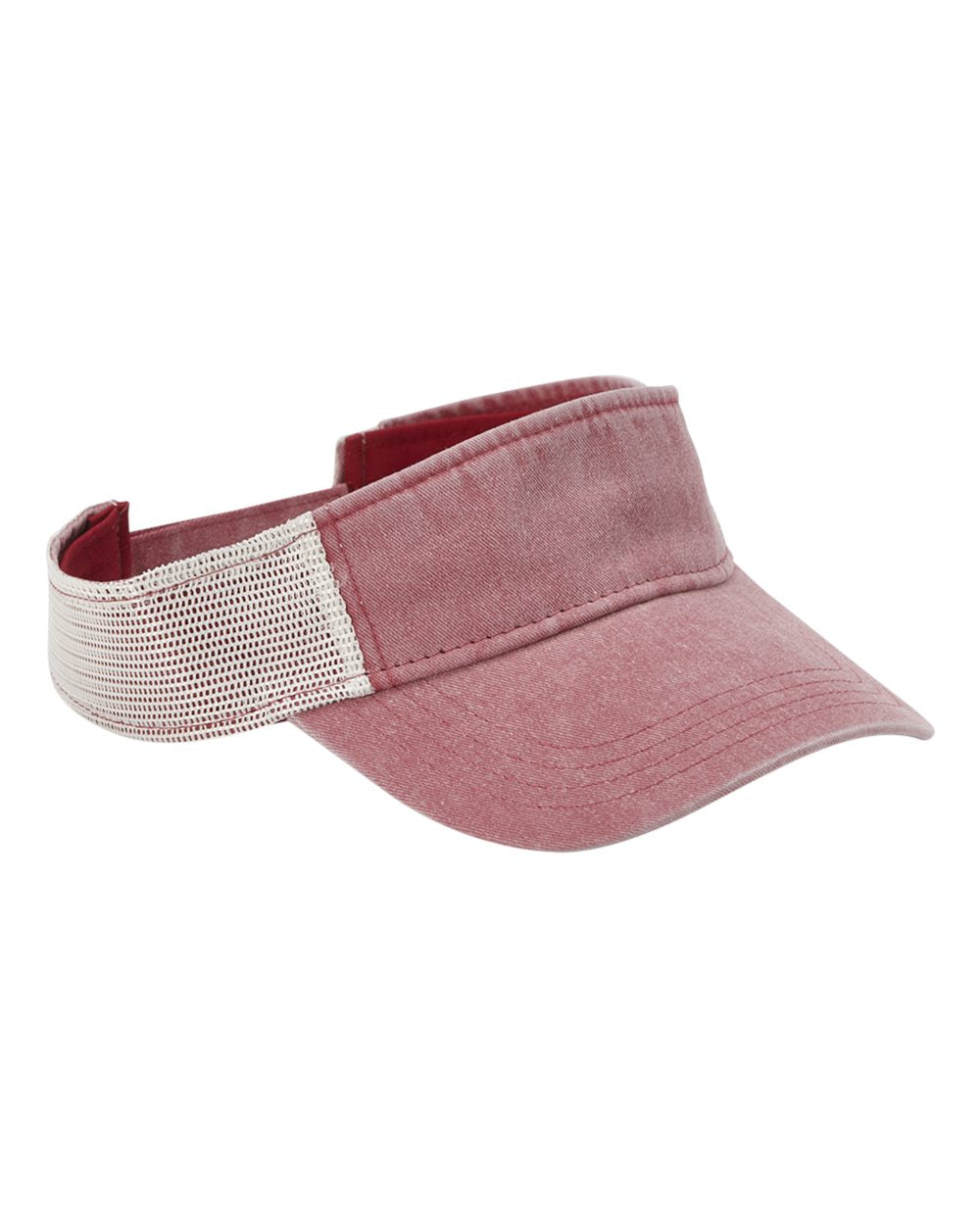 Sportsman Pigment-Dyed Trucker Visor in Cardinal-Stone