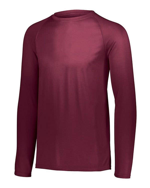 Augusta Youth Attain Wicking Long Sleeve Shirt in Maroon