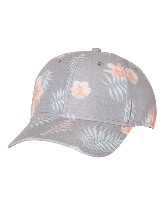 Sportsman - Tropical Print Cap in Grey-Orange