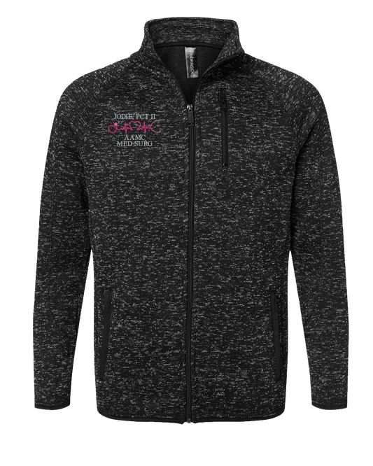 Sweater Knit Jacket with Personalized Stethoscope Embroidery