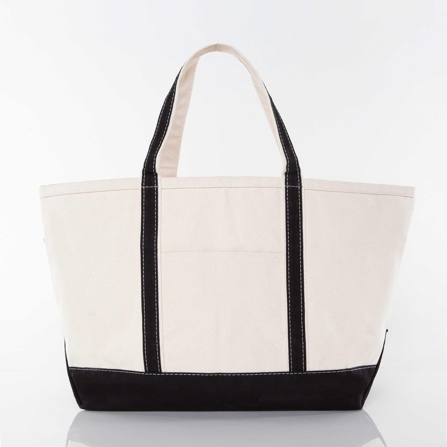 Large Canvas Zippered Tote Bag with Accent Colors.