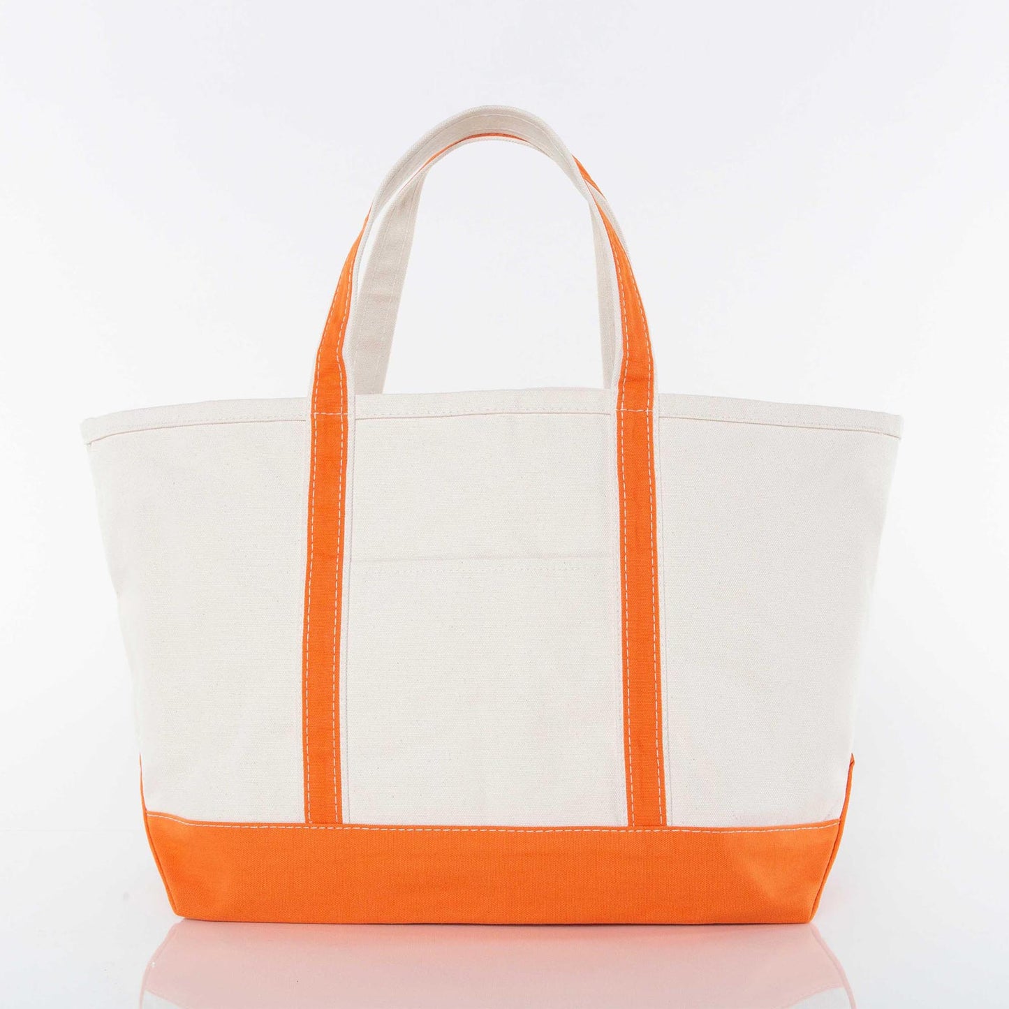 Large Canvas Zippered Tote Bag with Accent Colors.