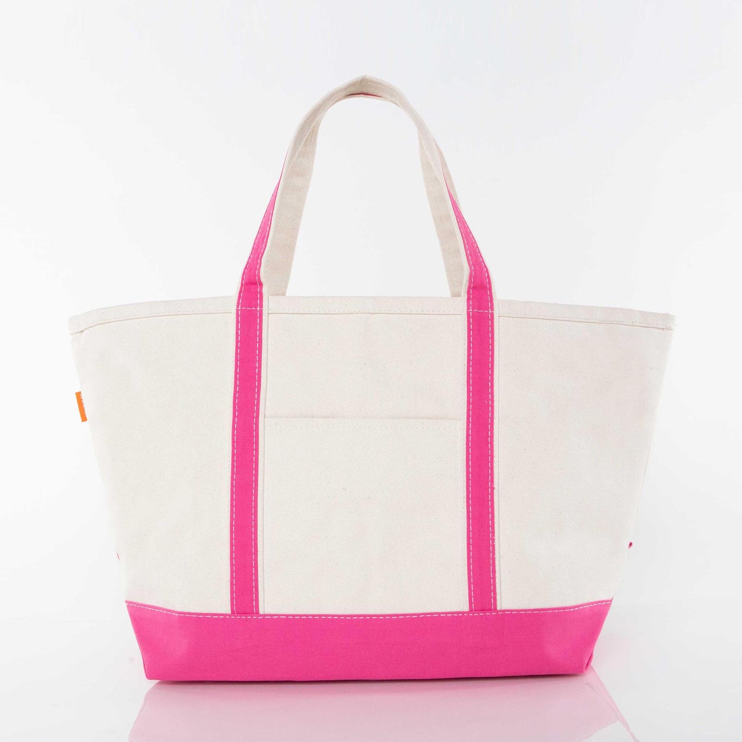 Large Canvas Zippered Tote Bag with Accent Colors.