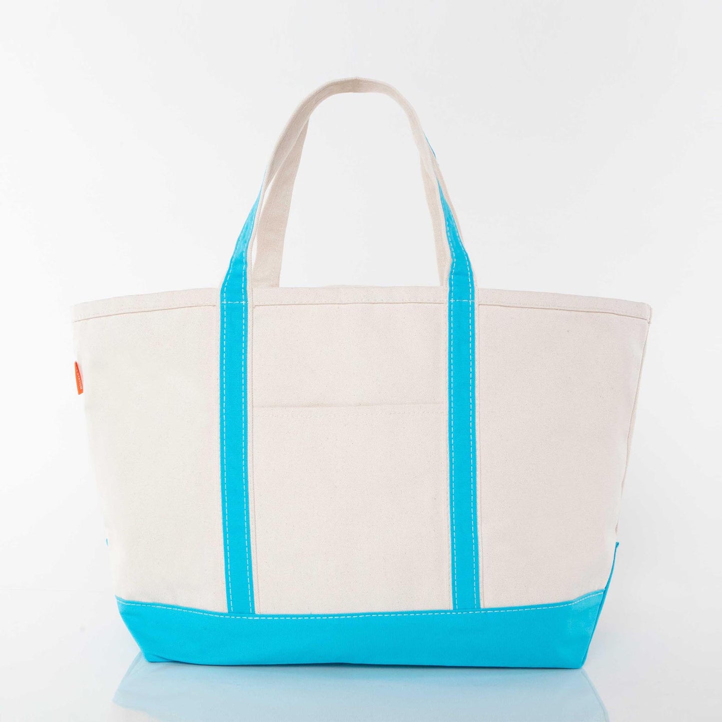 Large Canvas Zippered Tote Bag with Accent Colors.