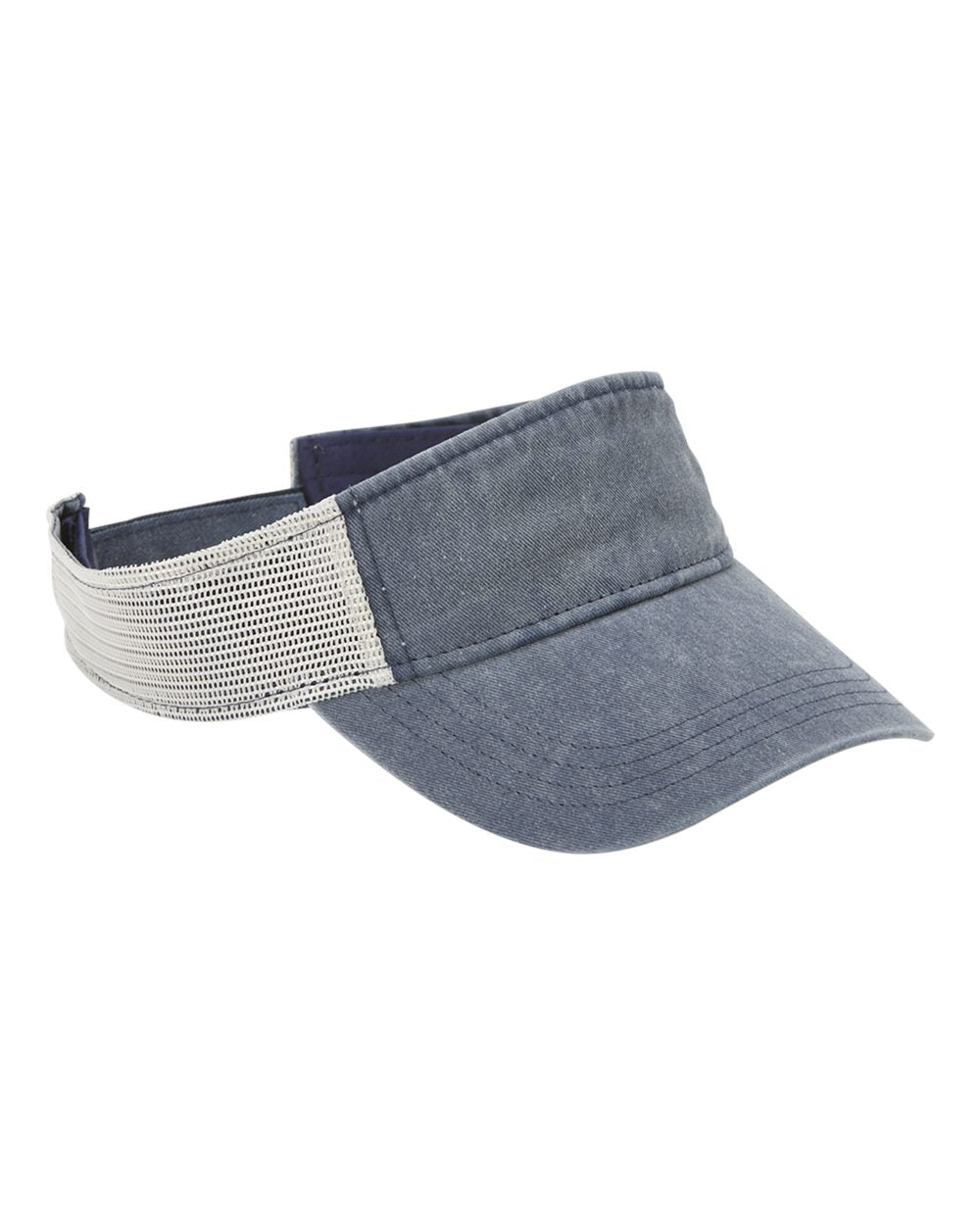 Sportsman Pigment-Dyed Trucker Visor in Navy-Stone