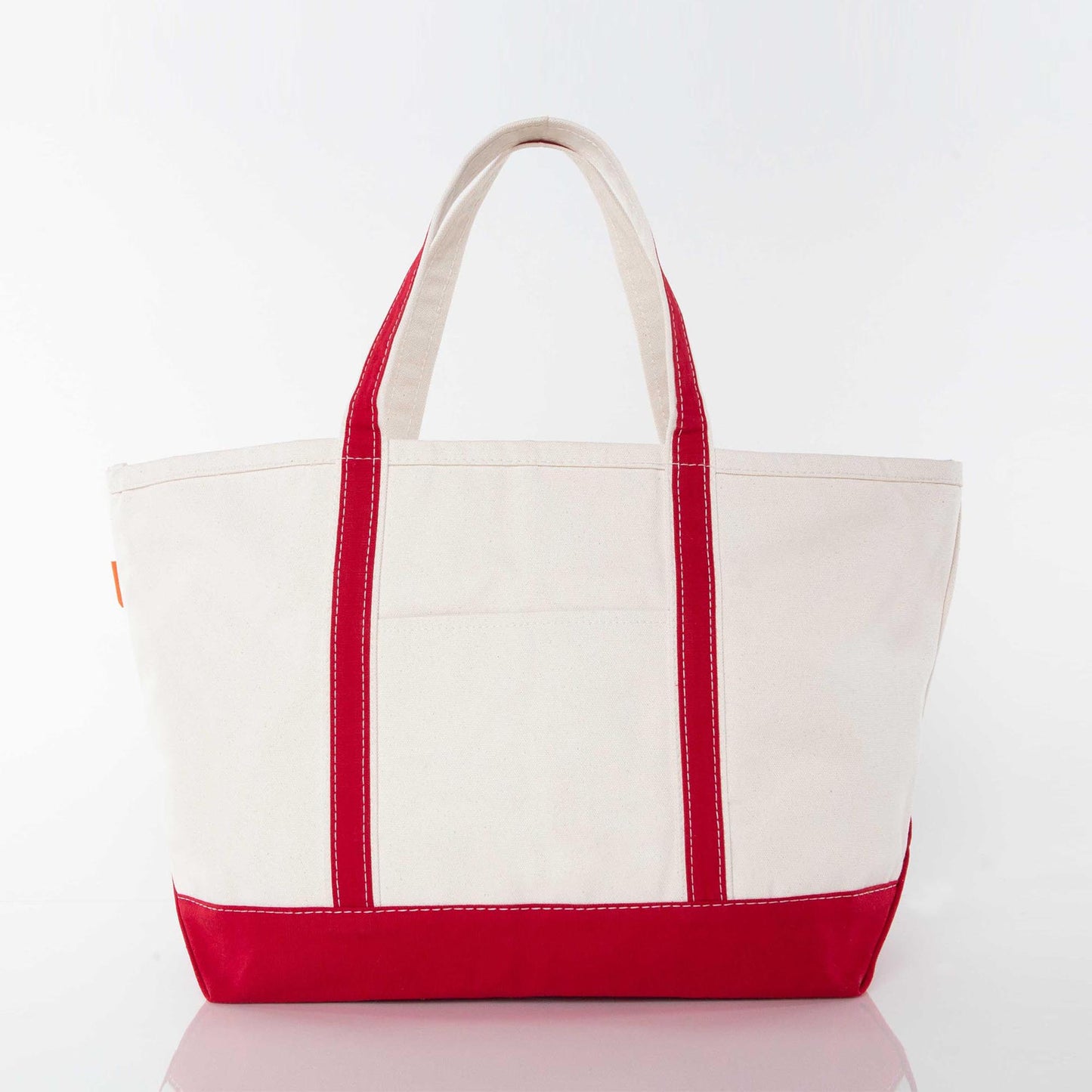 Large Canvas Zippered Tote Bag with Accent Colors.
