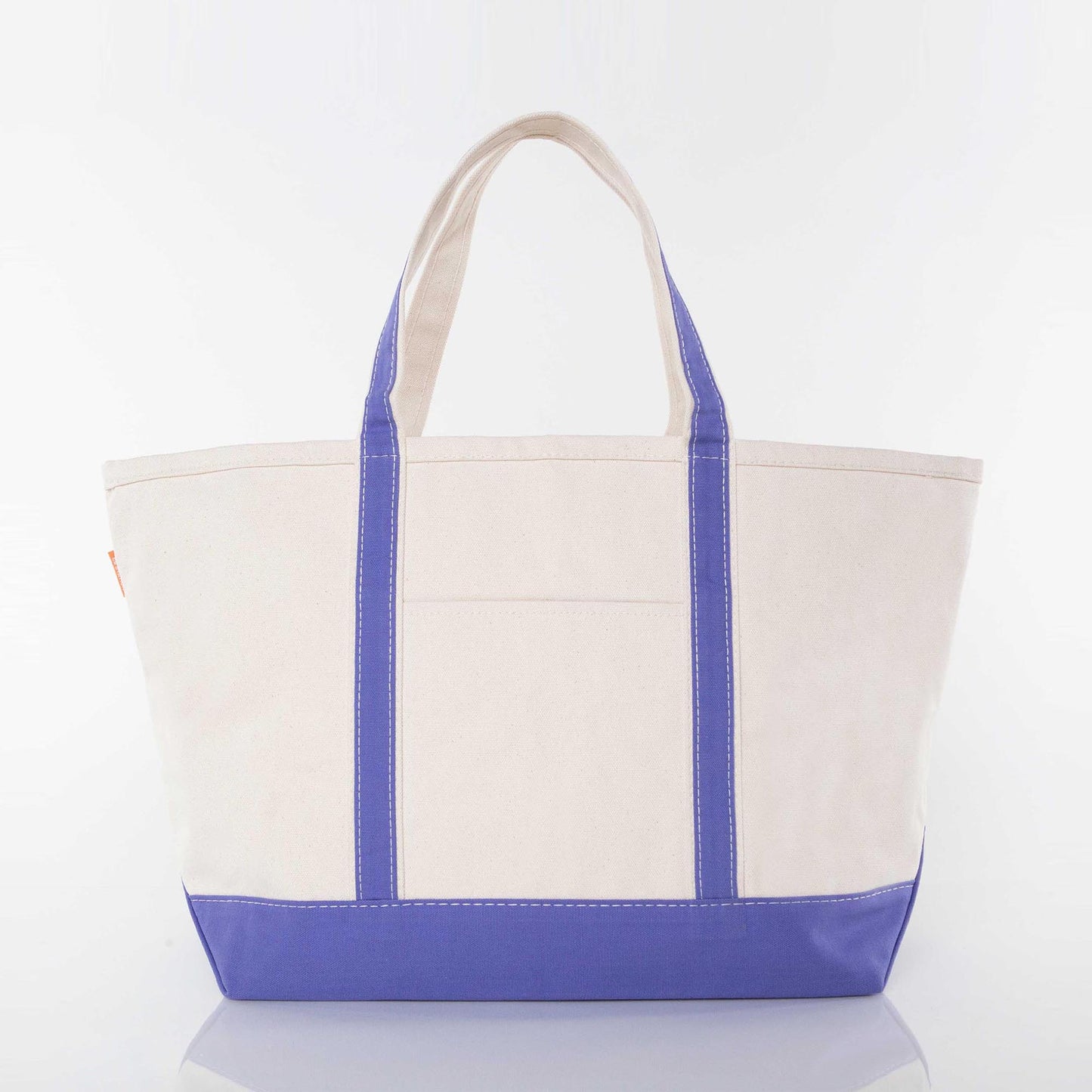 Large Canvas Zippered Tote Bag with Accent Colors.