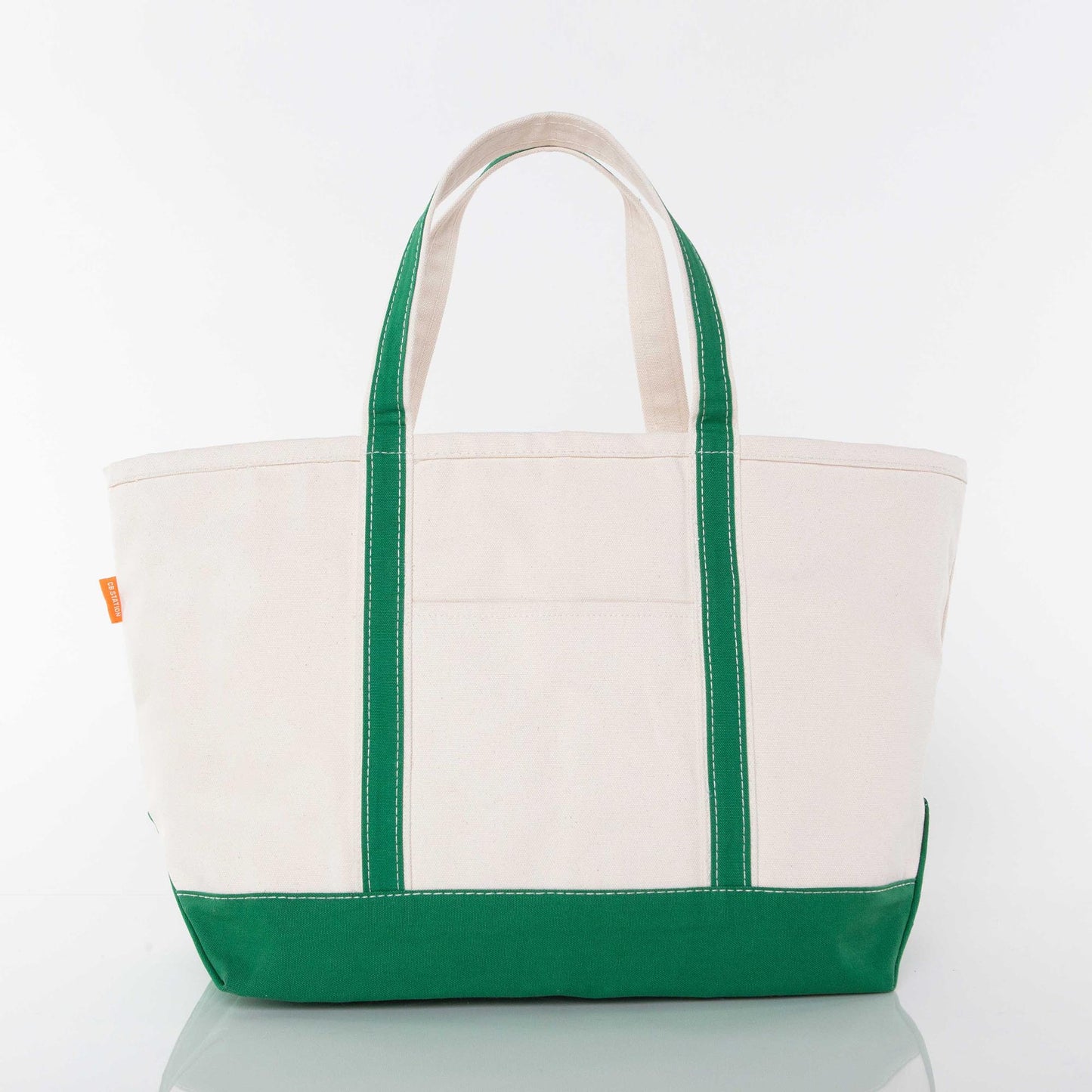 Large Canvas Zippered Tote Bag with Accent Colors.