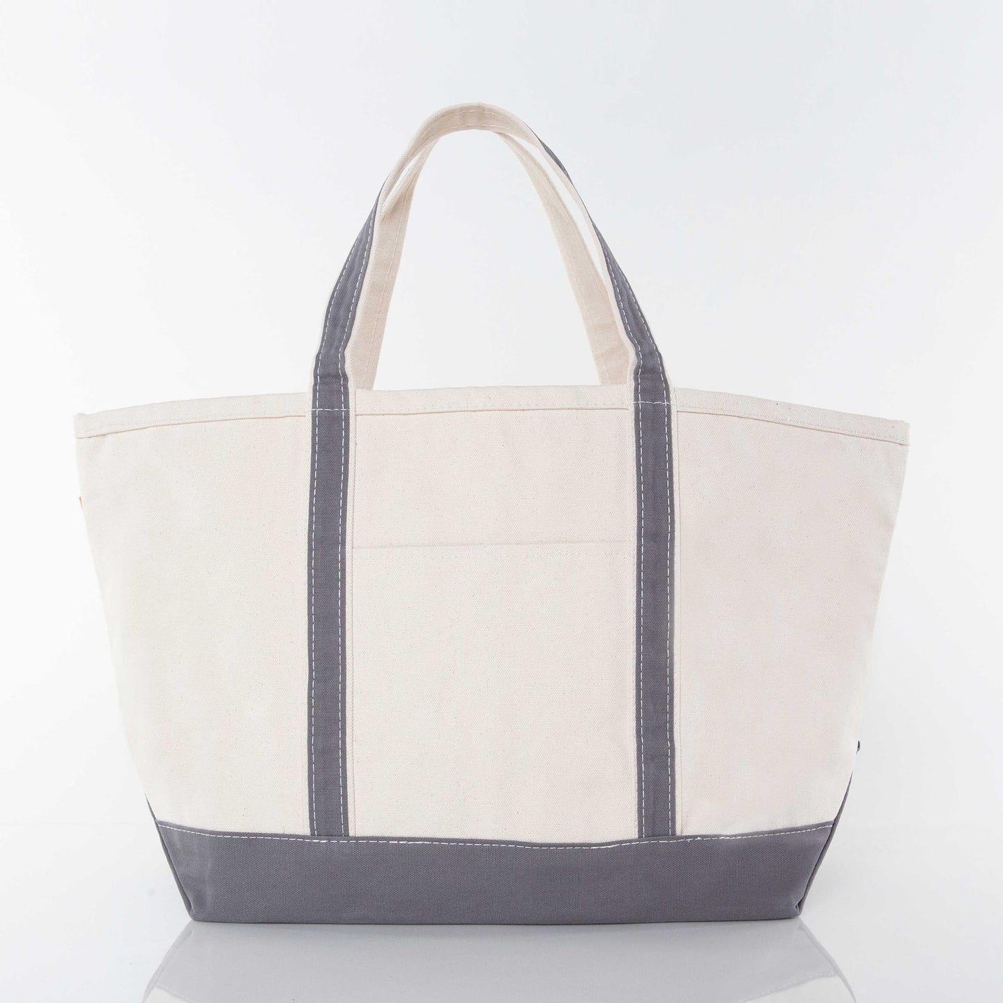 Large Canvas Zippered Tote Bag with Accent Colors.